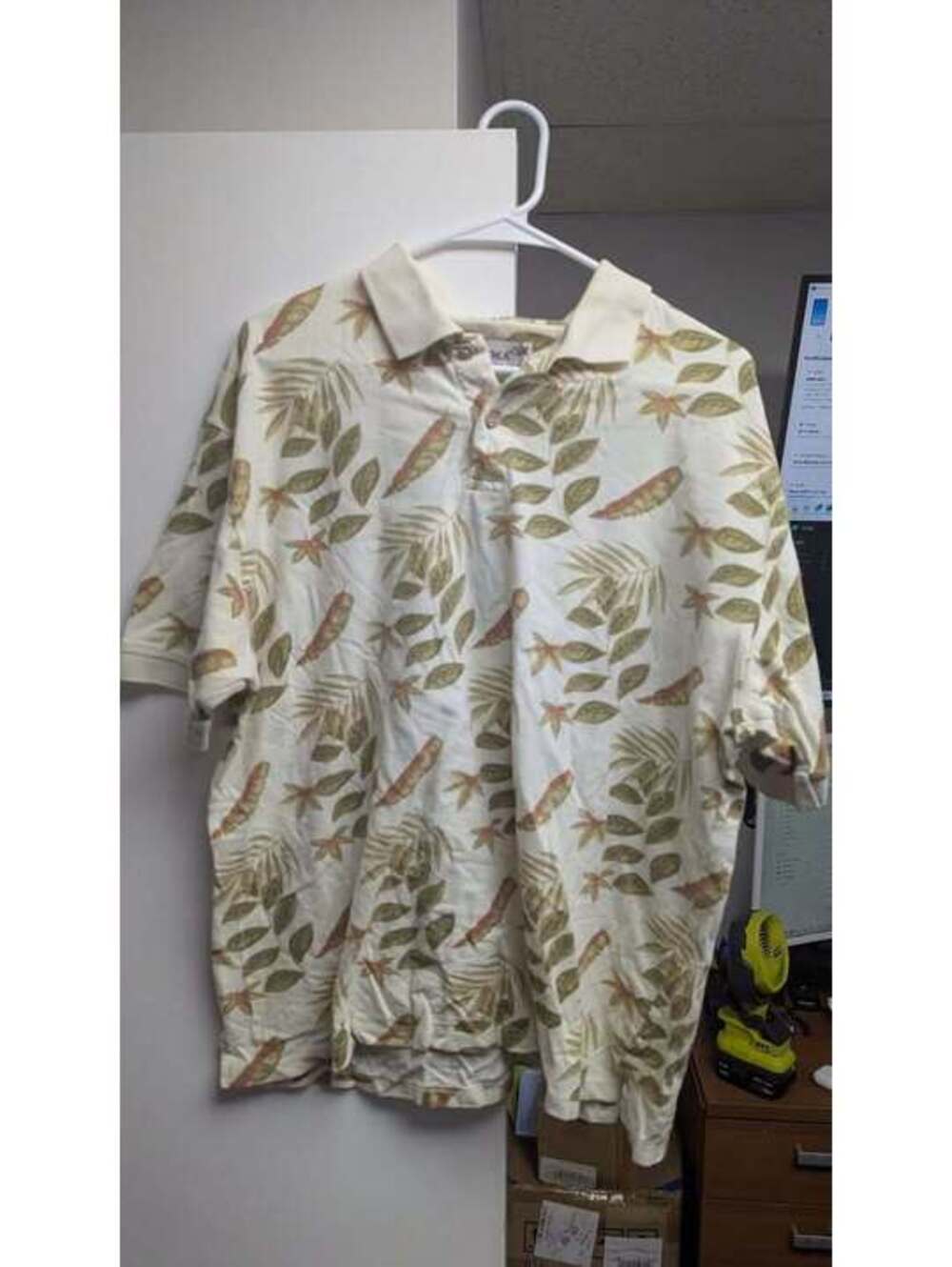 Summa Tropical Leaf Print Polo Shirt